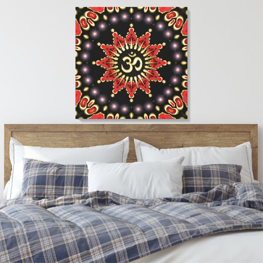 Magische lichte Aum Star New age omhulde doek Canvas Afdruk (Insitu (Slaapkamer))