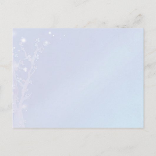 Magische Lichten Blauw Wit Huwelijk Sla de Datum o Aankondigingskaart (Achterkant)