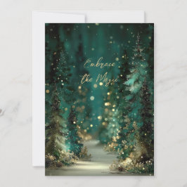 Magische lichtgroene bos gouden bokeh vlakke kaart