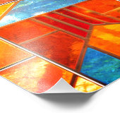 Magische lichtstroom uit de ramen van de kerk foto afdruk (Hoek)