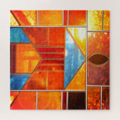 Magische lichtstroom uit de ramen van de kerk legpuzzel (Horizontaal)