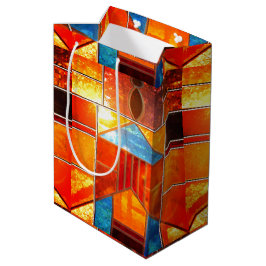 Magische lichtstroom uit de ramen van de kerk medium cadeauzakje