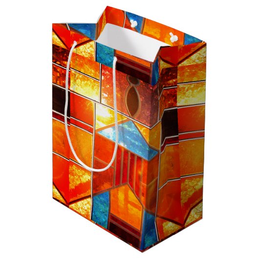 Magische lichtstroom uit de ramen van de kerk medium cadeauzakje (Achterkant Gekanteld)