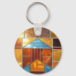 Magische lichtstroom uit de ramen van de kerk sleutelhanger