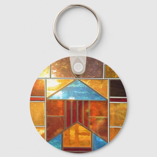 Magische lichtstroom uit de ramen van de kerk sleutelhanger (Voorkant)