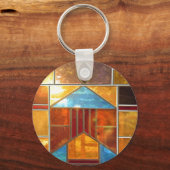 Magische lichtstroom uit de ramen van de kerk sleutelhanger (Voorkant)