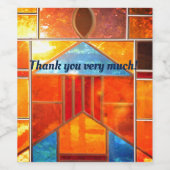 Magische lichtstroom uit de ramen van de kerk wijn etiket (Enkel label)