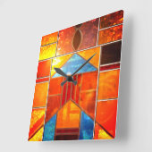 Magische lichtstroom uit de ramen vierkante klok (Hoek)