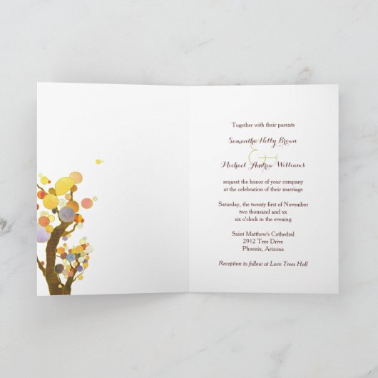 Magische Liefde Bomen Rustieke Bruiloft Uitnodigin (Binnen)