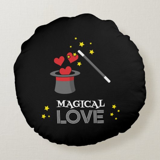 Magische liefde - Wit Rond Kussen (Achterkant)