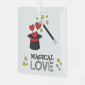 Magische liefde - zwart glas ornament (Voorkant links)