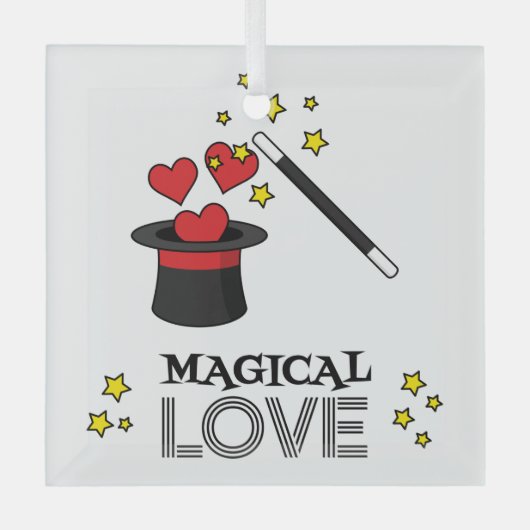 Magische liefde - zwart glas ornament (Voorkant)