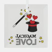 Magische liefde - zwart glas ornament (Achterkant)