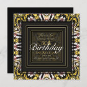 Magische Liefde Zwart Goud Gloeilampen 50ste Verja Kaart (Voorkant / Achterkant)