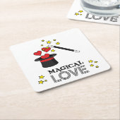 Magische liefde - zwart kartonnen onderzetters (Schuin)