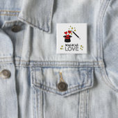 Magische liefde - zwart vierkante button 5,1 cm (In situ)