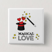 Magische liefde - zwart vierkante button 5,1 cm (Voorkant)