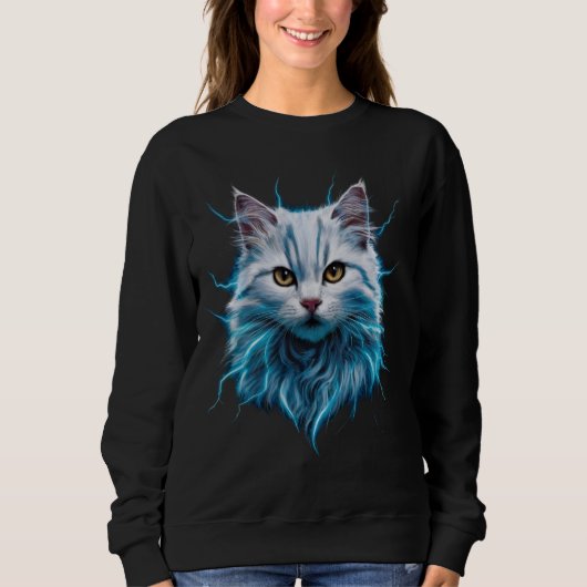 Magische Lightning Cat Cool Feline Fantasy Schatti Trui (Voorkant)