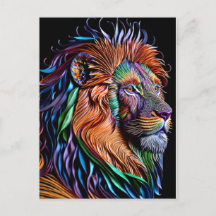 Magische lionpapier, Quilling Style, Weirdcore Cra Briefkaart
