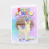 Magische Llamacorn Happy Birthday Kaart (Voorkant)