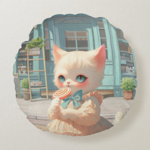 Magische Lollypop: Bao Bao Babykat Sweets Winkel Rond Kussen
