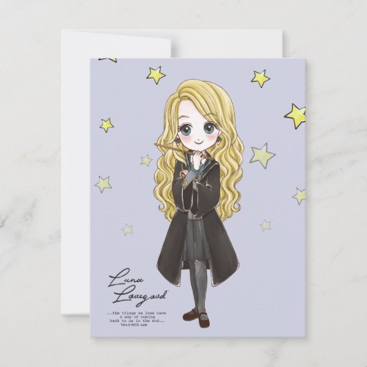 Magische Luna Lovegood Waterverf Notitiekaartje (Voorkant)