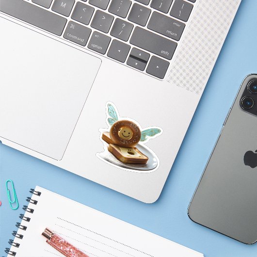 Magische maaltijden Stickers: grillige eten & Drin Sticker (Laptop met iPhone)