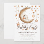 Magische maan en sterren verjaardagsfeest kaart (Voorkant / Achterkant)