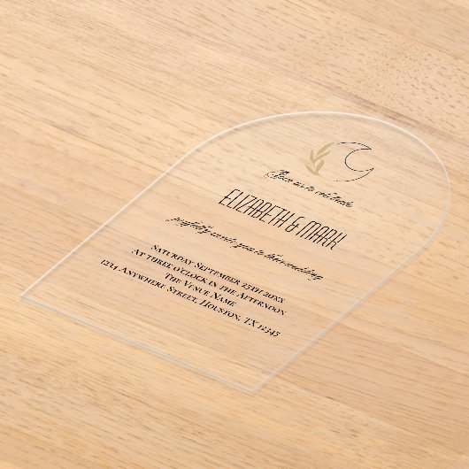 Magische maan-geïnspireerde trouwuitnodiging acryl uitnodigingen (Laagn)