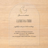 Magische maan-geïnspireerde trouwuitnodiging acryl uitnodigingen (Voorkant)