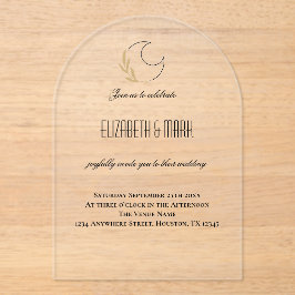 Magische maan-geïnspireerde trouwuitnodiging acryl uitnodigingen