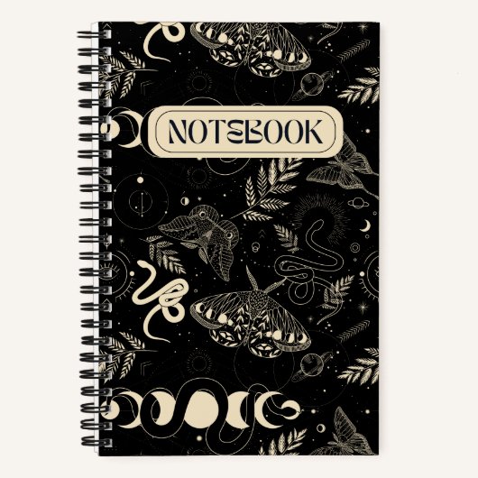 Magische maan mot en slangen notitieboek (Voorkant)