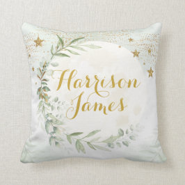 Magische maan & sterren groen gouden Baby kwekerij Kussen