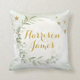 Magische maan & sterren groen gouden Baby kwekerij Kussen