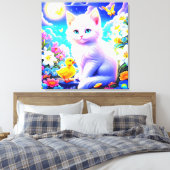 Magische maanverlichte metgezellen: een grillige t canvas afdruk (Insitu (Slaapkamer))