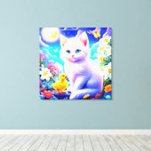 Magische maanverlichte metgezellen: een grillige t canvas afdruk (Insitu (Houten vloer))