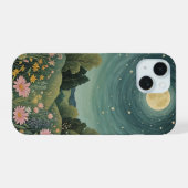 Magische Maanverlichte Weide iPhone 15 Case (Achterkant horizontaal)