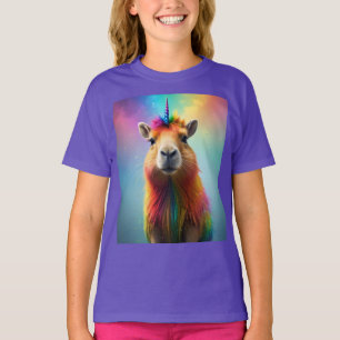 Magische Majesteit: De Regenboog Eenhoorn Capybara T-shirt
