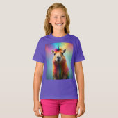 Magische Majesteit: De Regenboog Eenhoorn Capybara T-shirt (Voorkant volledig)