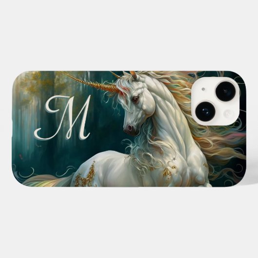 Magische Mallische Unicorn met Monogram Case-Mate iPhone Case (Achterkant (horizontaal))