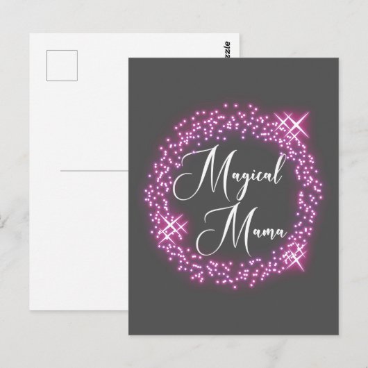 Magische mama cirkel van gloeiende sterren briefkaart (Voorkant / Achterkant)