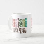 Magische Mama Retro Groovy Kerst Feestdagen Koffiemok (Voorkant links)