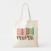 Magische Mama Retro Groovy Kerst Feestdagen Tote Bag (Achterkant)