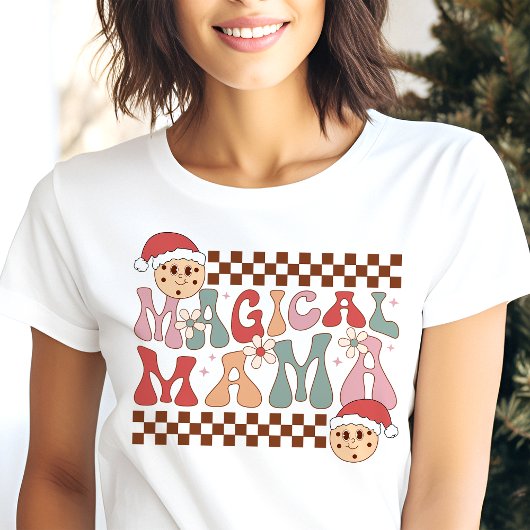 Magische Mama Retro Kerstmis Tri-Blend Shirt