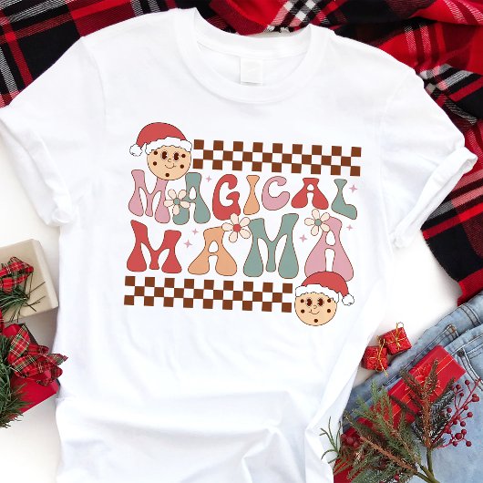 Magische Mama Retro Kerstmis Tri-Blend Shirt