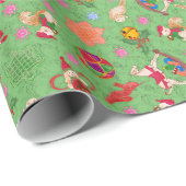 Magische Mantis Kitsch Waterverf Ditsy Christmas Cadeaupapier (Rol Hoek)