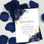 Magische marine Indigo Blue Rozen & Gold Sweet 16 Kaart<br><div class="desc">Magische marineblauw Rozen & goudzoet 16 Uitnodiging elegantere bloemige design in onze winkel! Zie bijbehorend collectie in onze winkel</div>