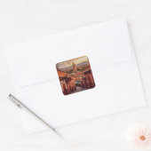 Magische Marokkaanse Zonsondergang Koutoubia Marra Vierkante Sticker (Envelop)