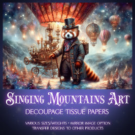 Magische Mechanische Rode Panda Reis Decoupage Tissuepapier