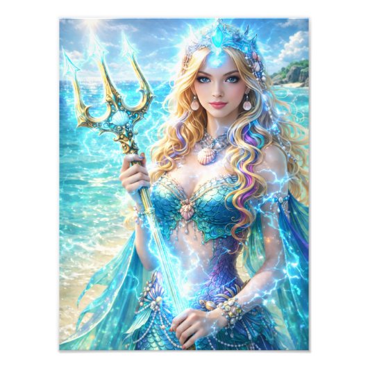 Magische Meeres-Göttin – Ozean Fantasy Poster (Voorkant)